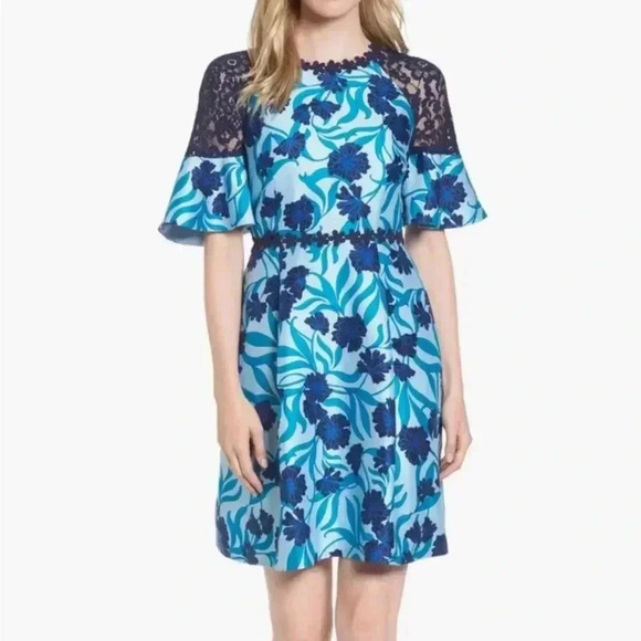 Draper James Blue Buttercup Bloom Floral Dress Size 6